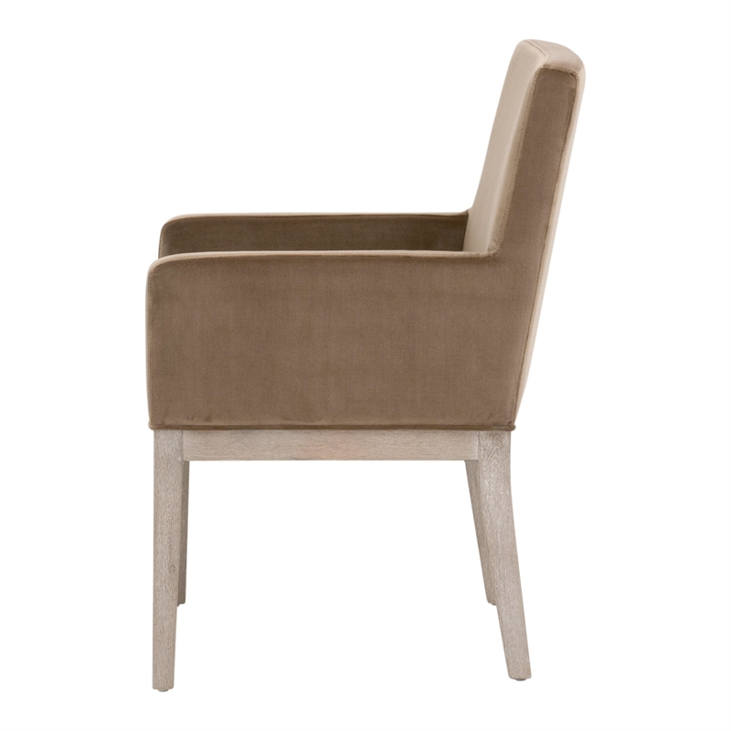 Maklaine Contemporary Transitional Arm Chair in Brown Finish