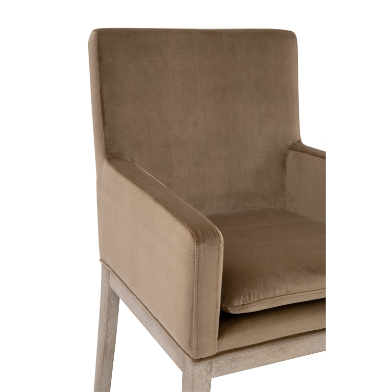 Maklaine Contemporary Transitional Arm Chair in Brown Finish