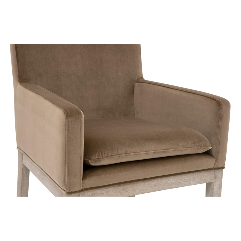 Maklaine Contemporary Transitional Arm Chair in Brown Finish