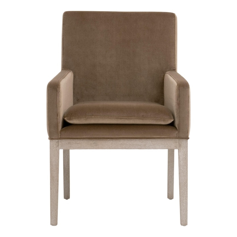 Maklaine Contemporary Transitional Arm Chair in Brown Finish