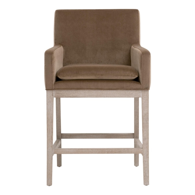Maklaine Contemporary Transitional Counter Stool in Brown Finish