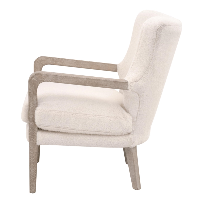 Maklaine Contemporary Transitional Club Chair in Cream Finish