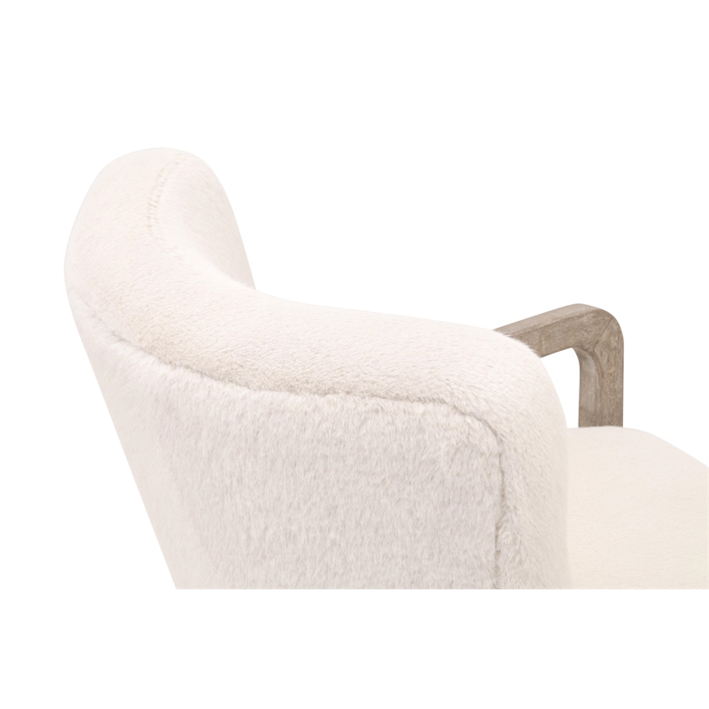 Maklaine Contemporary Transitional Club Chair in Cream Finish