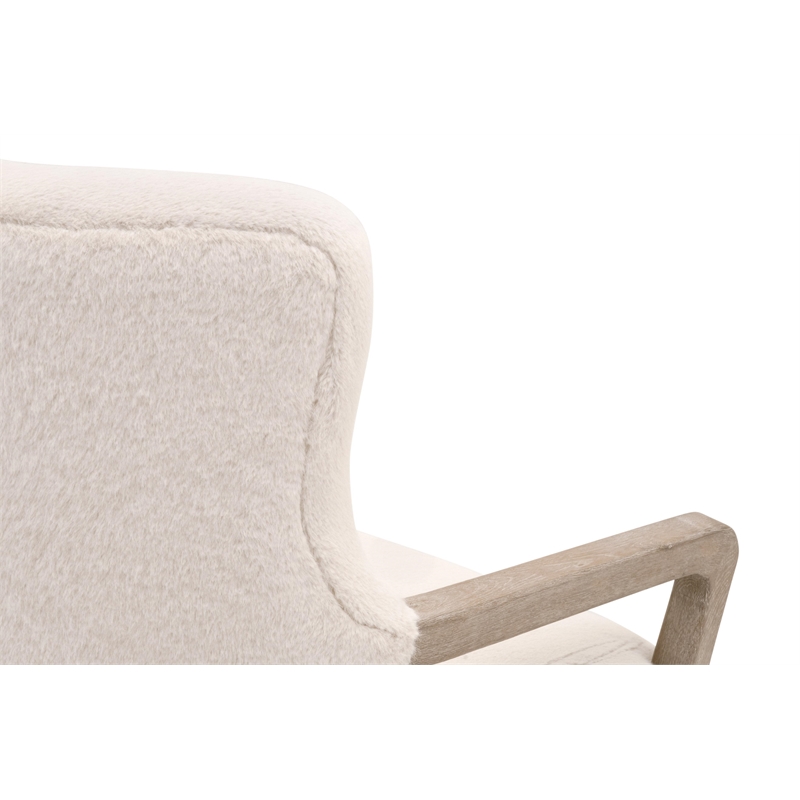 Maklaine Contemporary Transitional Club Chair in Cream Finish