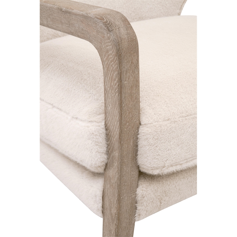 Maklaine Contemporary Transitional Club Chair in Cream Finish