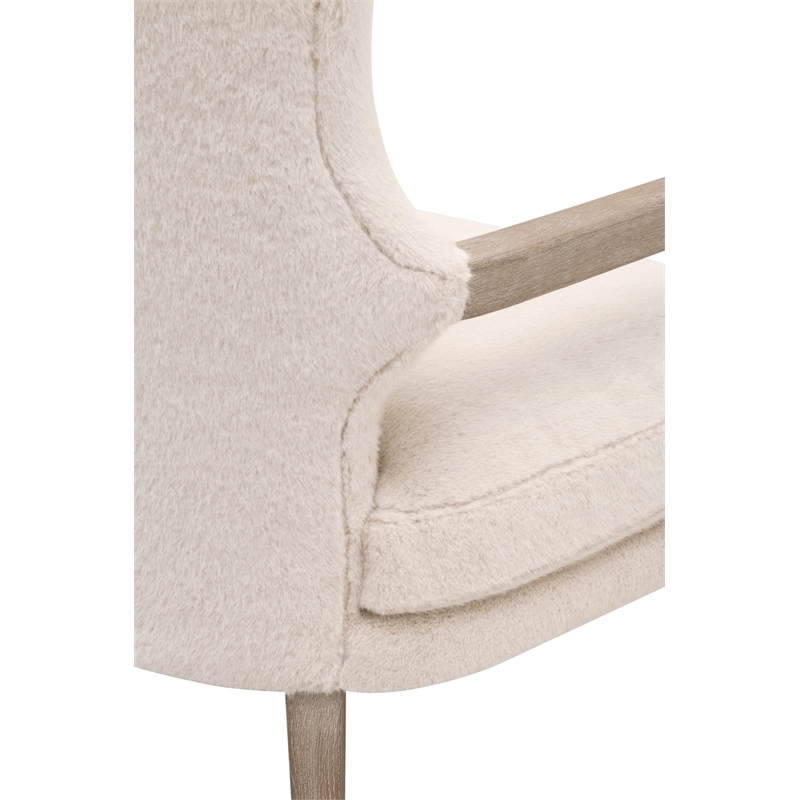 Maklaine Contemporary Transitional Club Chair in Cream Finish