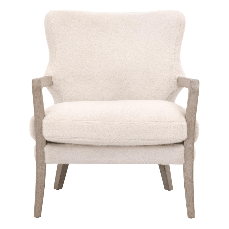 Maklaine Contemporary Transitional Club Chair in Cream Finish