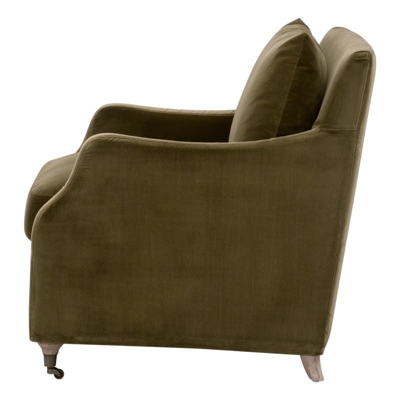 Maklaine Contemporary Transitional Slipcover Club Chair in Green