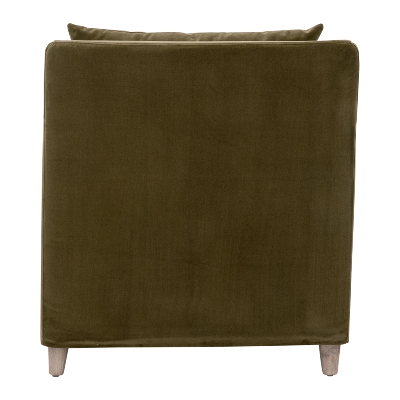 Maklaine Contemporary Transitional Slipcover Club Chair in Green