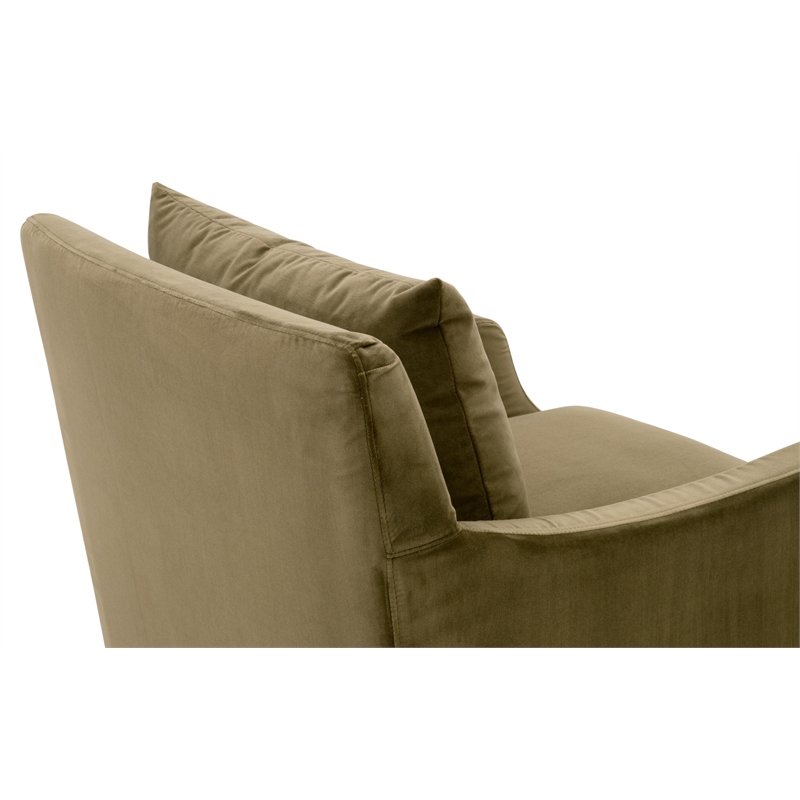 Maklaine Contemporary Transitional Slipcover Club Chair in Green