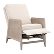Maklaine Contemporary Transitional Polyester Recliner in Beige
