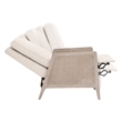 Maklaine Contemporary Transitional Polyester Recliner in Beige