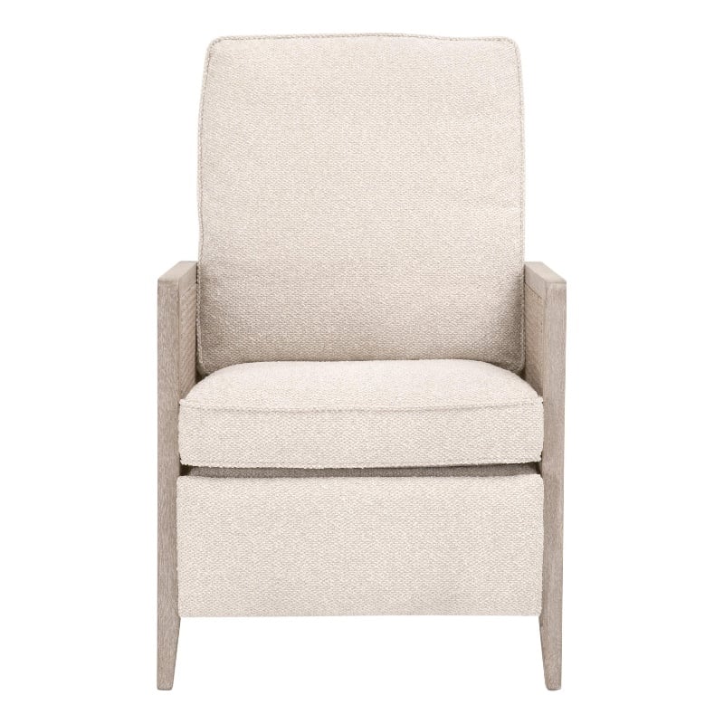 Maklaine Contemporary Transitional Polyester Recliner in Beige