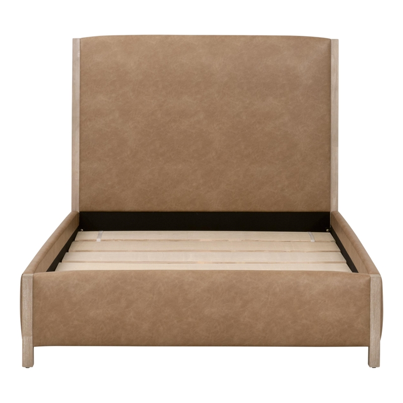Maklaine Contemporary Transitional Polyester Queen Bed in Tan
