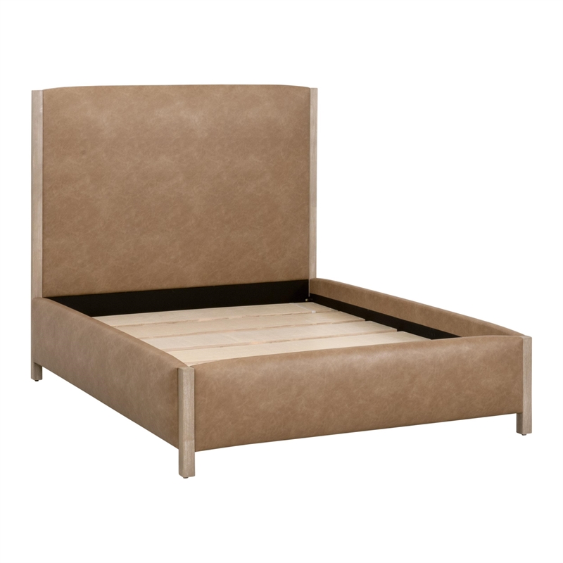 Maklaine Contemporary Transitional Polyester Queen Bed in Tan