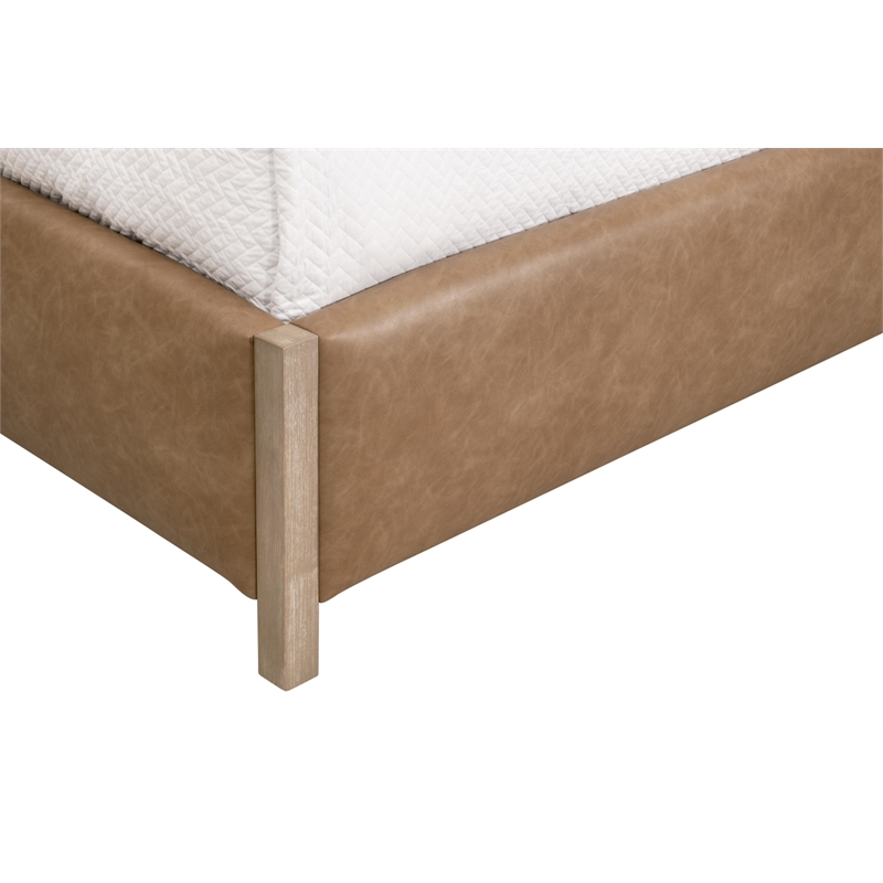 Maklaine Contemporary Transitional Polyester Queen Bed in Tan