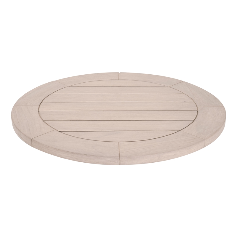 Maklaine Contemporary Transitional Outdoor Lazy Susan in Natural