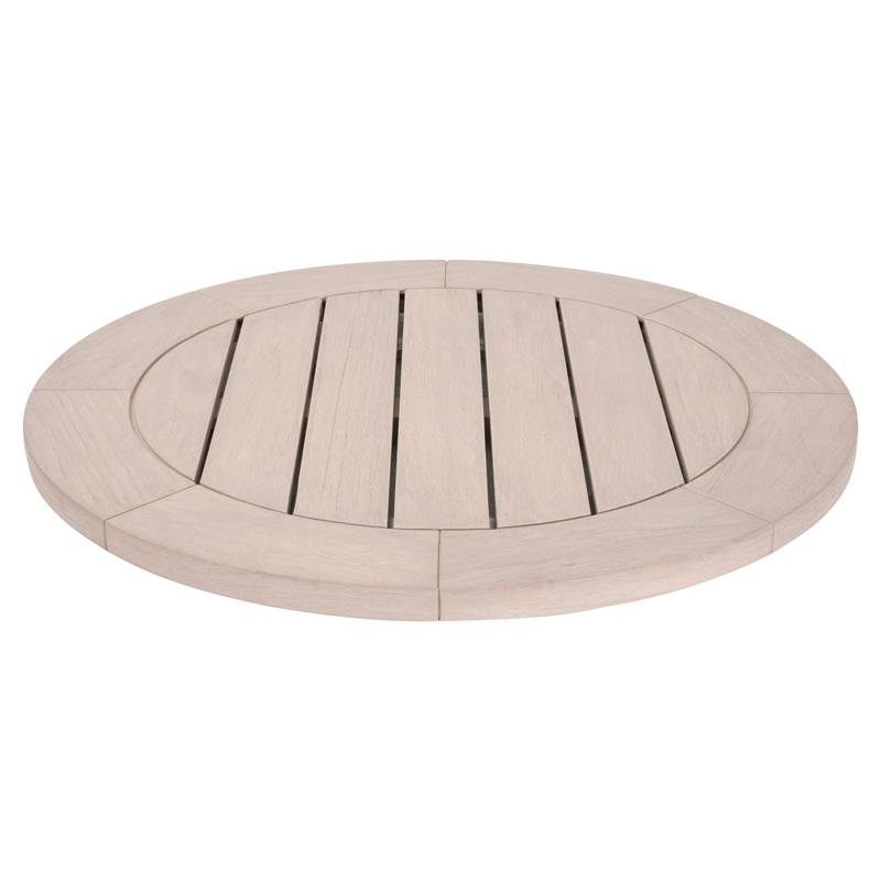 Maklaine Contemporary Transitional Outdoor Lazy Susan in Natural