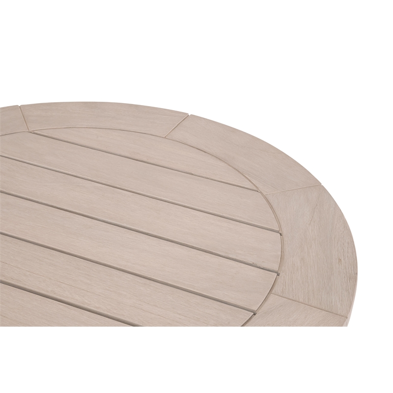 Maklaine Contemporary Transitional Outdoor Lazy Susan in Natural