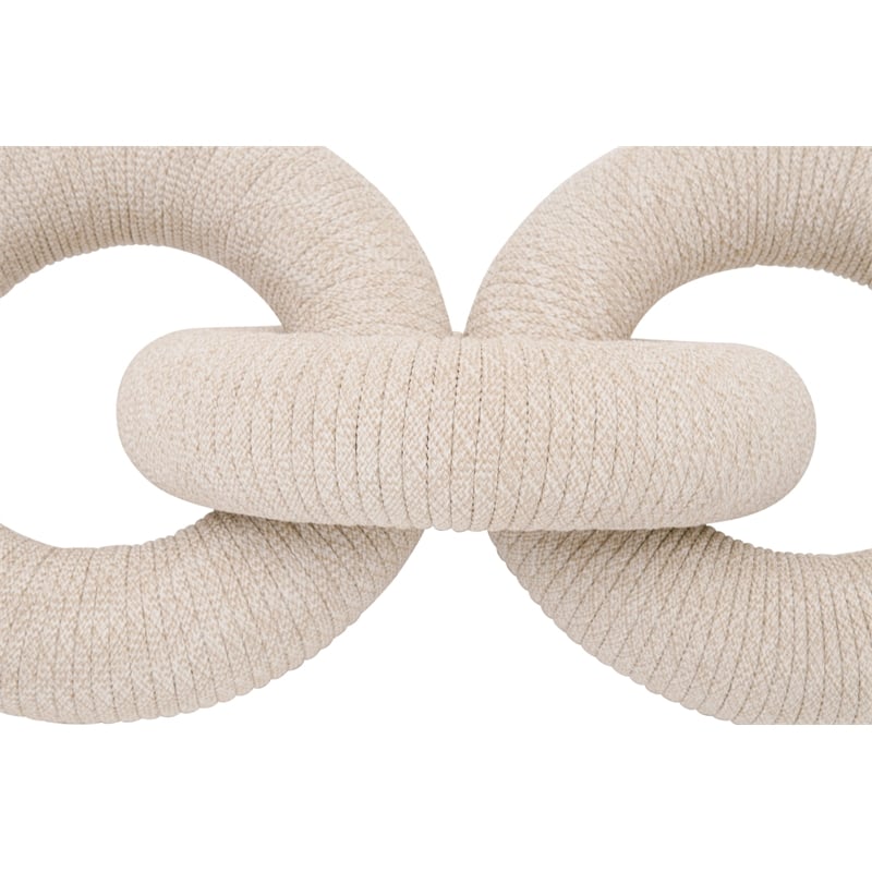 Maklaine Contemporary Transitional Crew Rope Link in Taupe Finish