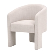 Maklaine Modern Transitional Hall Arm Chair in Off White Finish
