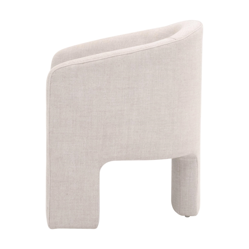 Maklaine Modern Transitional Hall Arm Chair in Off White Finish