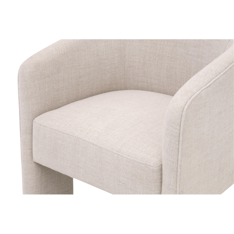 Maklaine Modern Transitional Hall Arm Chair in Off White Finish