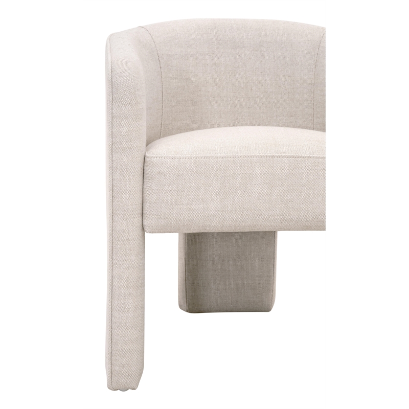 Maklaine Modern Transitional Hall Arm Chair in Off White Finish