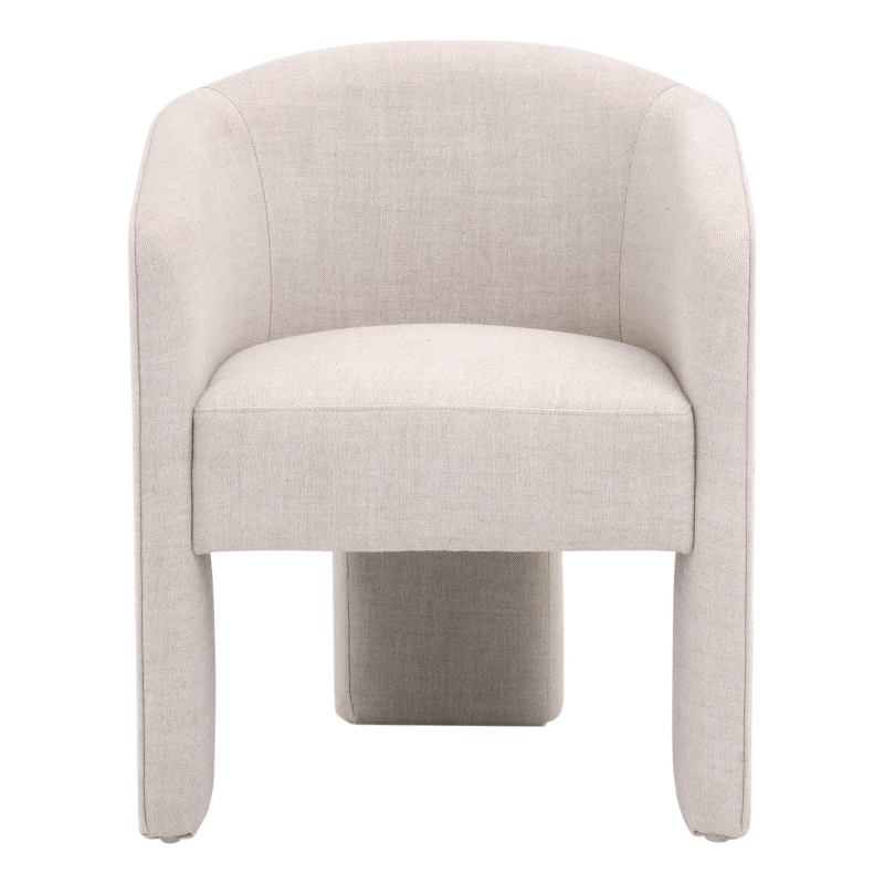 Maklaine Modern Transitional Hall Arm Chair in Off White Finish