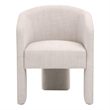 Maklaine Modern Transitional Hall Arm Chair in Off White Finish