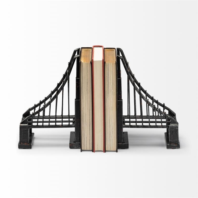 Maklaine Wrought Iron Suspension Bridge Brown Metal Weighted Bookend