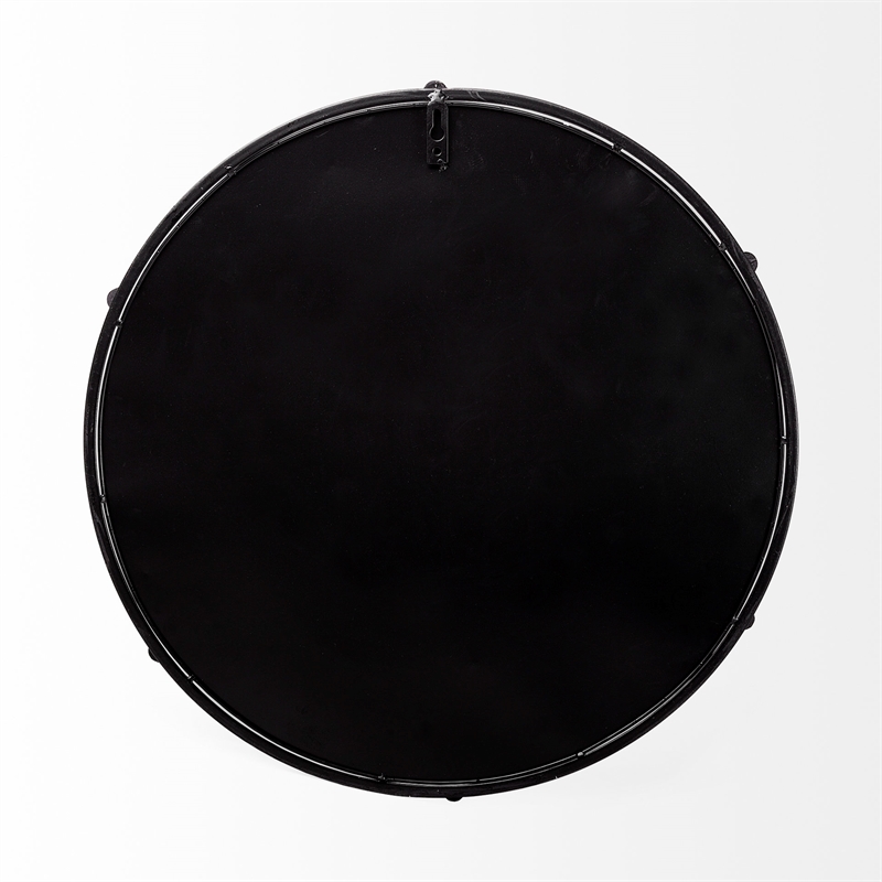 Maklaine Modern / Contemporary Black Metal Mirrored Base Round Tray