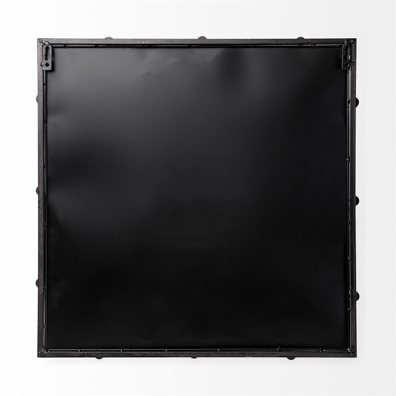 Maklaine Modern / Contemporary Black Metal Mirrored Base Square Tray