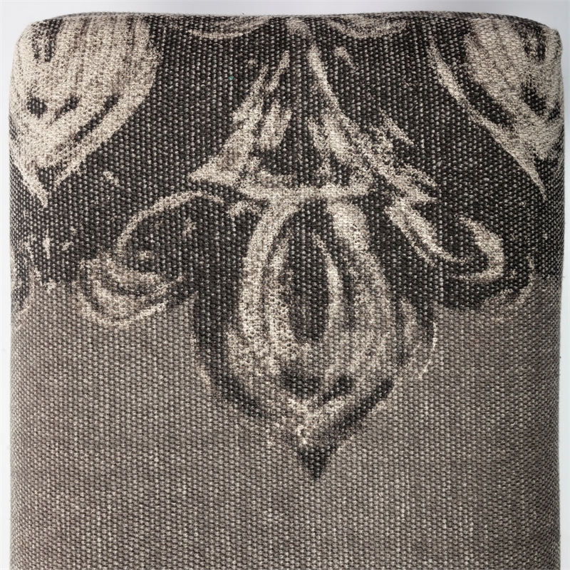 Maklaine 55x18 Upholstered Gray Frabric Seat/Dark Wood Legs Accent Bench