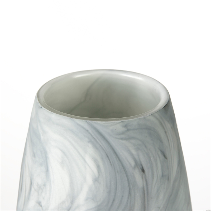 Maklaine Contemporary Tall White/Gray Abstract Pattern Ceramic Vase