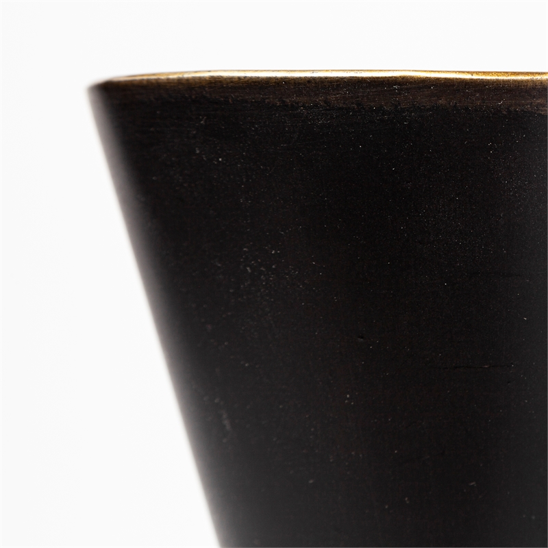 Maklaine 7.3x12.6 Black Metal with Gold Accent Double-Cone Wall Sconce