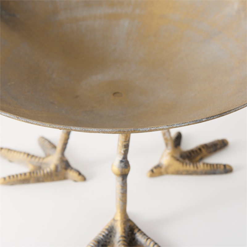 Maklaine Modern / Contemporary Medium Gold Metal Webbed Feet Bowl