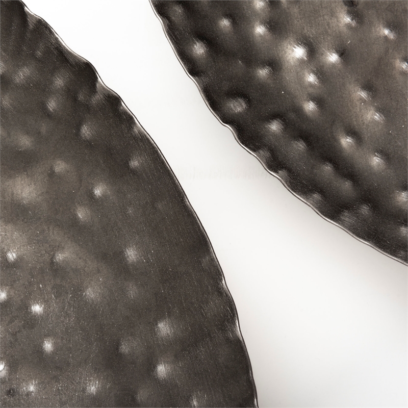 Maklaine Contemporary Set of 3 Decorative Black/Gray Metal Plates