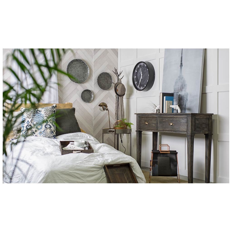 Maklaine Contemporary Set of 3 Decorative Black/Gray Metal Plates