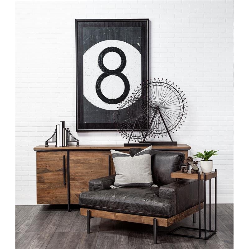 Maklaine Metal Gray Sculpture Rectangular Contemporary 25