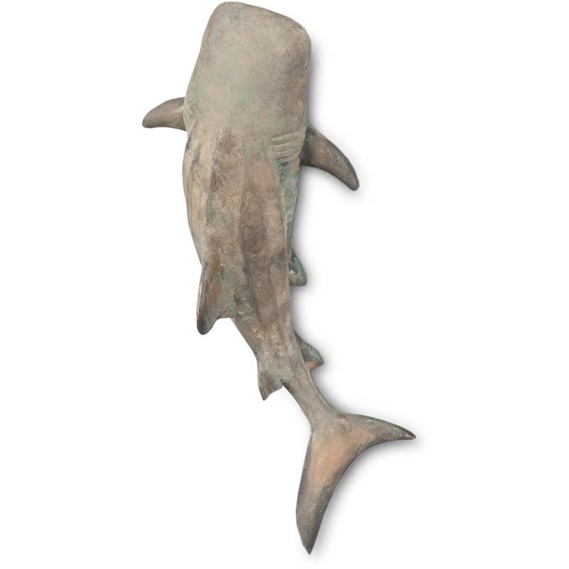 Maklaine Coastal Small Gray Finish Resin Whale Shark sculpture