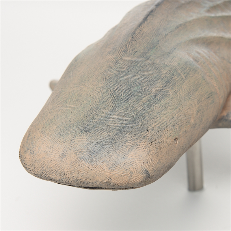 Maklaine Resin Gray Wall-Mounted Whale Shark Sculpture Rectangular 19.9