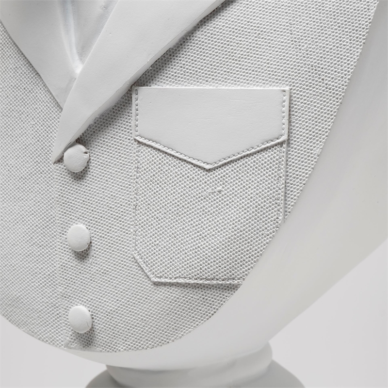 Maklaine Contemporary White Resin Decorative Deer Bust in a White Suit