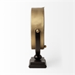 Maklaine Traditional Metal Half-Moon Base Table Clock in Gold