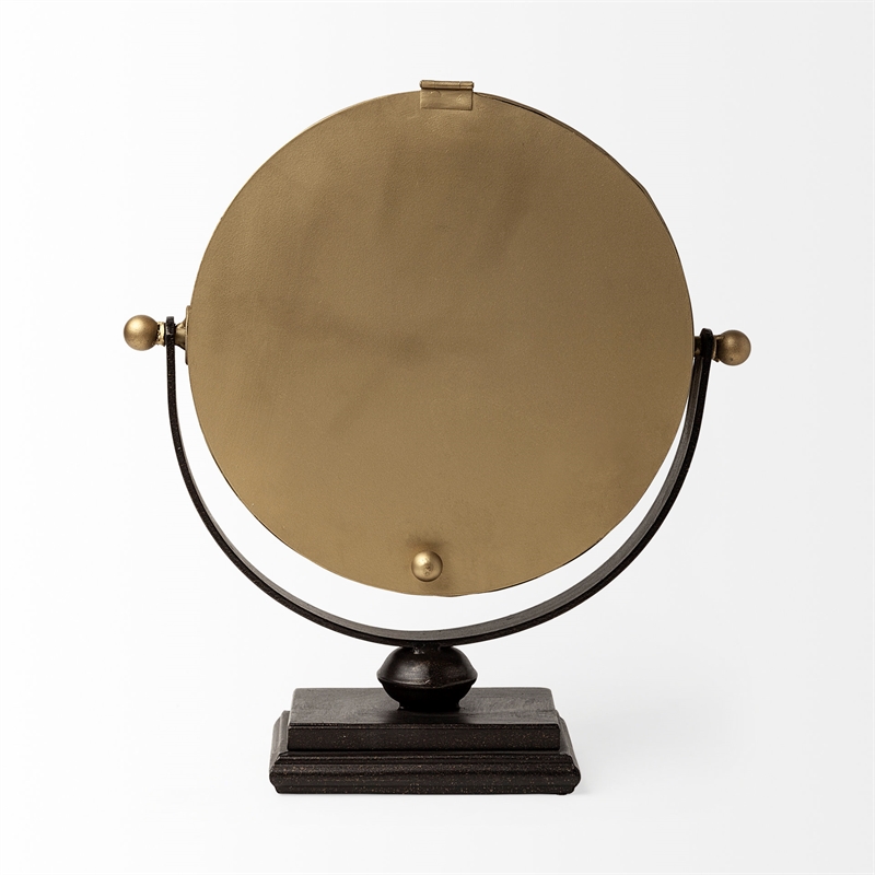 Maklaine Traditional Metal Half-Moon Base Table Clock in Gold