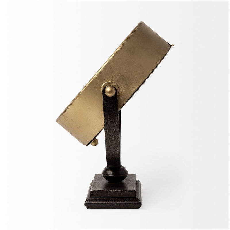 Maklaine Traditional Metal Half-Moon Base Table Clock in Gold
