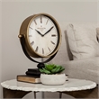 Maklaine Traditional Metal Half-Moon Base Table Clock in Gold