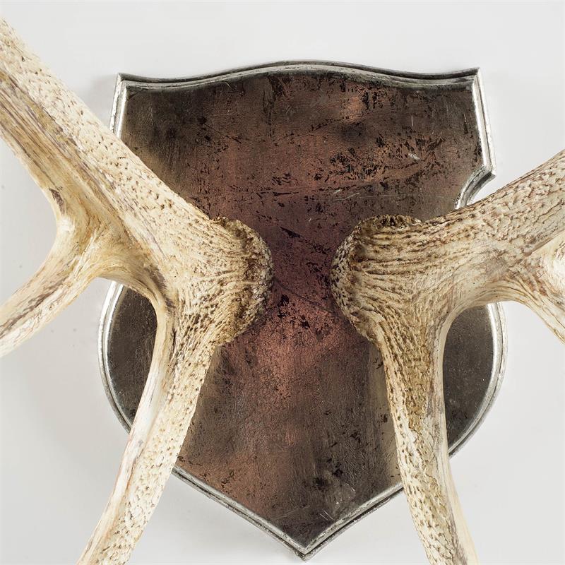 Maklaine Traditional Natural Off White Finish set of Resin Replica Deer Antlers