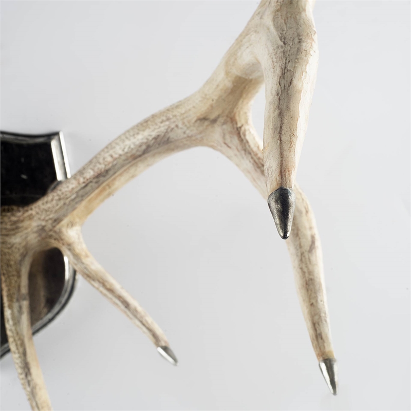 Maklaine Traditional Natural Off White Finish set of Resin Replica Deer Antlers