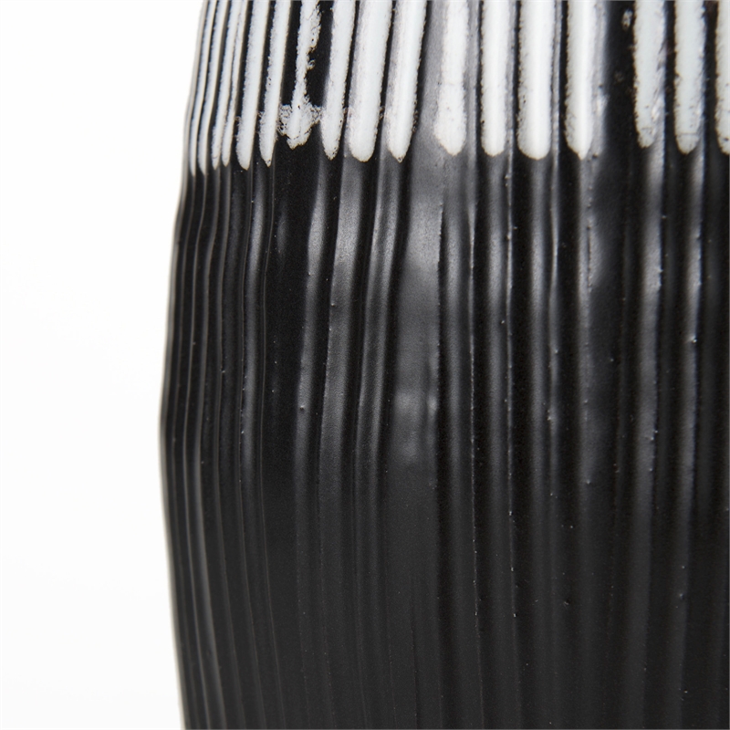 Maklaine Contemporary Tall Dark Brown/White Decorative Ceramic Vase